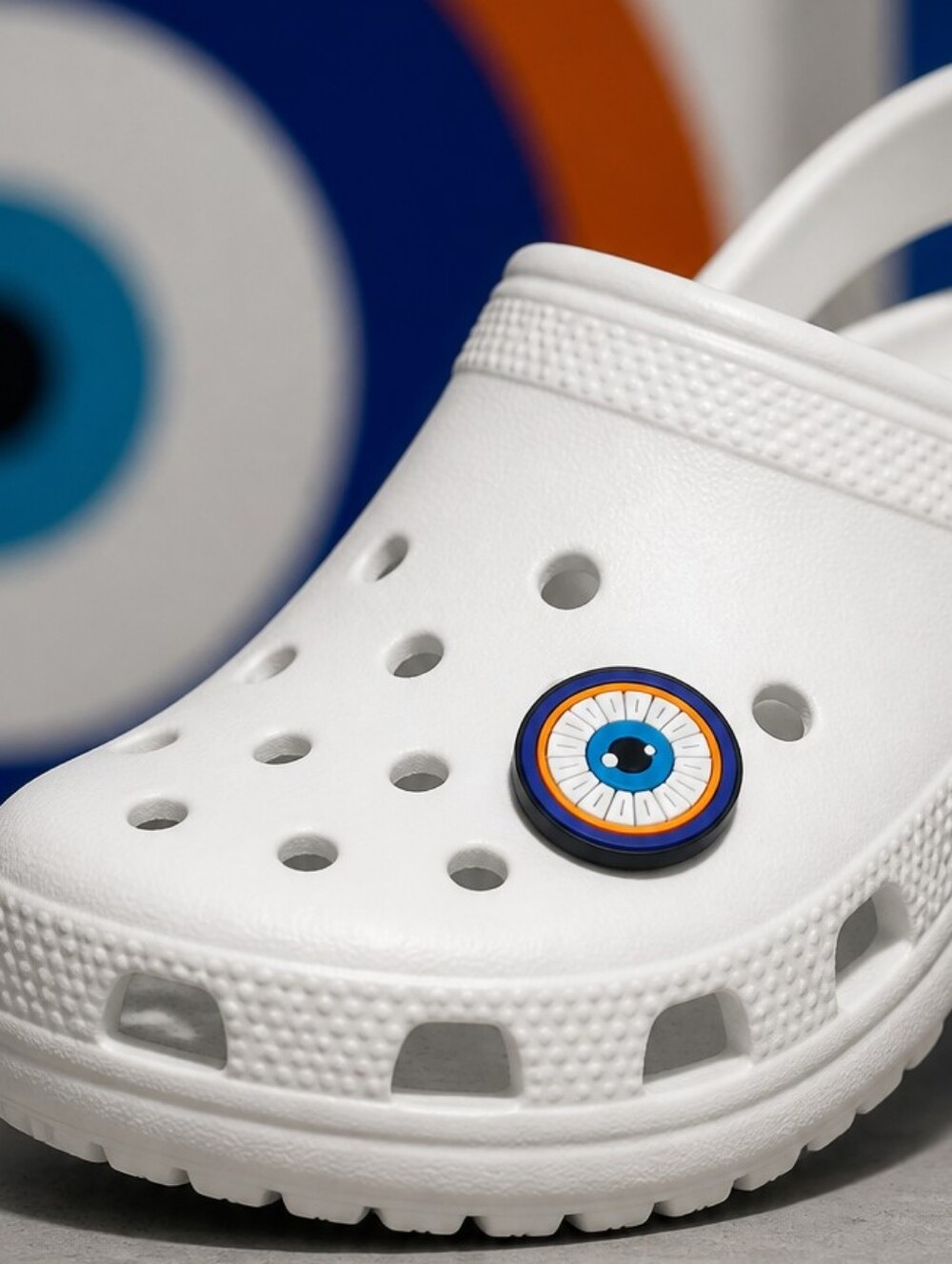Evil Eye Croc Shoe Charm Nazar Protection Lucky Eye Talisman Round Jibbitz Style